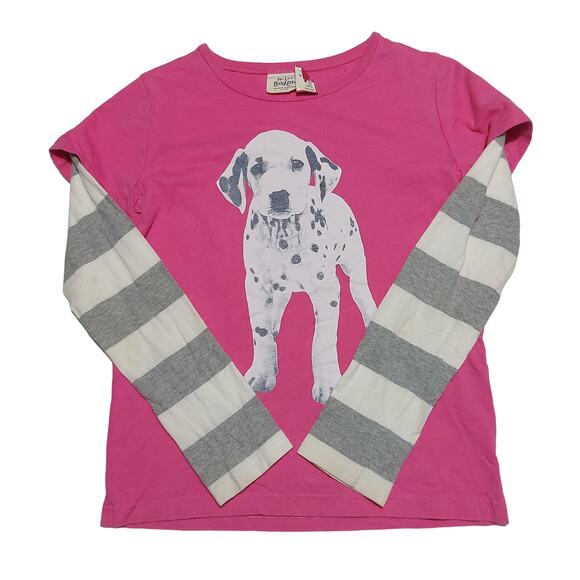 Mini Boden short over long-sleeved cotton Dalmatian graphic t-shirt - Picture 1 of 9